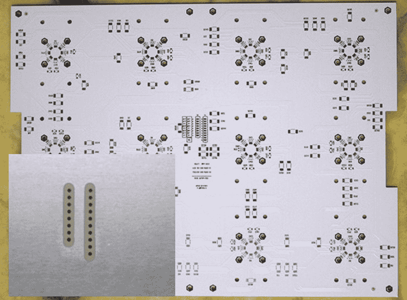 LED PCB with insulated holes