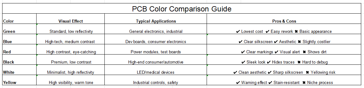 Mastering PCB Color: Strategies for Design, Function, and Innovation